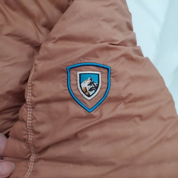 🏔️KÜHL PROJEKT Down Puffer Jacket | Hooded Quilted Insulated Coat | Nude/Tan M - Picture 4 of 14